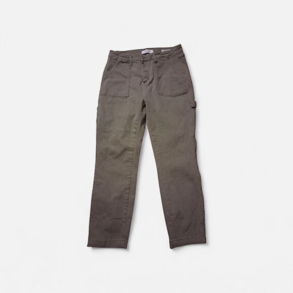 Judy Blue 11/30 High Waist Green Cargo Carpenter Slim Fit Pants Olive Utility - Picture 2 of 10